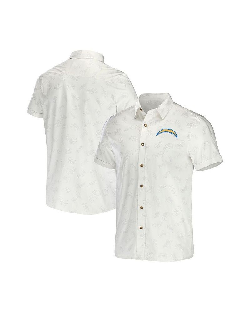 Men's NFL x Darius Rucker Collection by White Los Angeles Chargers Woven Button-Up T-shirt $35.09 Shirts