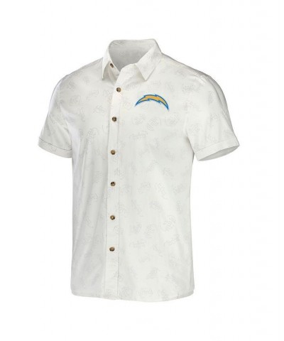 Men's NFL x Darius Rucker Collection by White Los Angeles Chargers Woven Button-Up T-shirt $35.09 Shirts