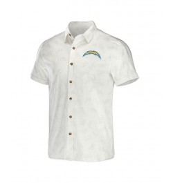 Men's NFL x Darius Rucker Collection by White Los Angeles Chargers Woven Button-Up T-shirt $35.09 Shirts