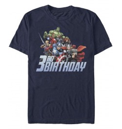 Men's Avengers 3Rd Birthday Short Sleeve Crew T-shirt Blue $17.84 T-Shirts