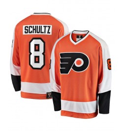 Men's Branded Dave Schultz Orange Philadelphia Flyers Premier Breakaway Retired Player Jersey $58.91 Jersey