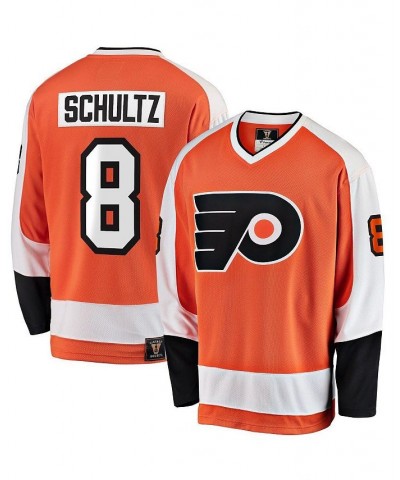 Men's Branded Dave Schultz Orange Philadelphia Flyers Premier Breakaway Retired Player Jersey $58.91 Jersey