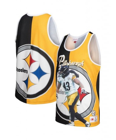 Men's Troy Polamalu Black, Gold Pittsburgh Steelers Retired Player Graphic Tank Top $45.60 T-Shirts