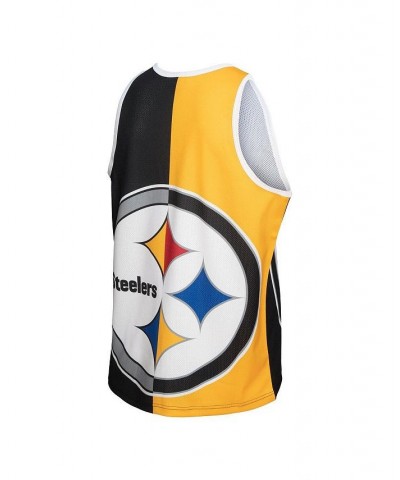 Men's Troy Polamalu Black, Gold Pittsburgh Steelers Retired Player Graphic Tank Top $45.60 T-Shirts