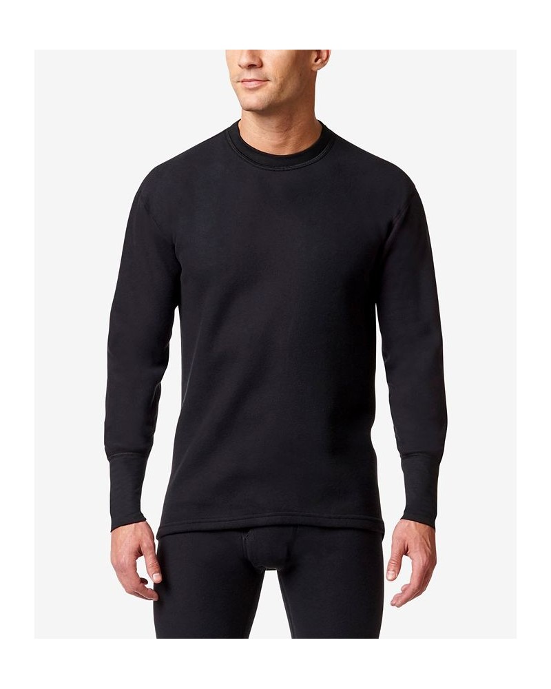 Men's Micro Fleece Long Sleeve Thermal Undershirt Black $31.61 Undershirt