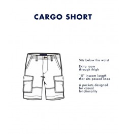 Men's 10" Cotton Cargo Shorts Stone $29.90 Shorts