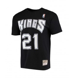 Men's Vlade Divac Black Sacramento Kings Hardwood Classics Stitch Name and Number T-shirt $23.21 T-Shirts