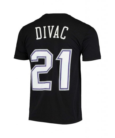 Men's Vlade Divac Black Sacramento Kings Hardwood Classics Stitch Name and Number T-shirt $23.21 T-Shirts