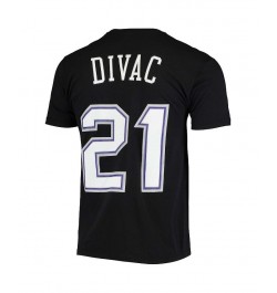 Men's Vlade Divac Black Sacramento Kings Hardwood Classics Stitch Name and Number T-shirt $23.21 T-Shirts