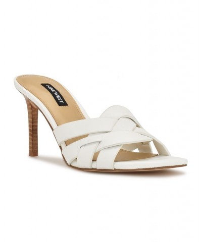 Women's Linette Slip-on Heeled Slide Sandals White $46.20 Shoes