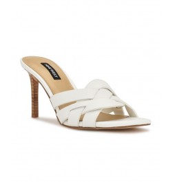 Women's Linette Slip-on Heeled Slide Sandals White $46.20 Shoes