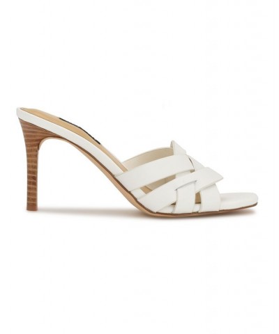 Women's Linette Slip-on Heeled Slide Sandals White $46.20 Shoes