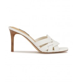 Women's Linette Slip-on Heeled Slide Sandals White $46.20 Shoes