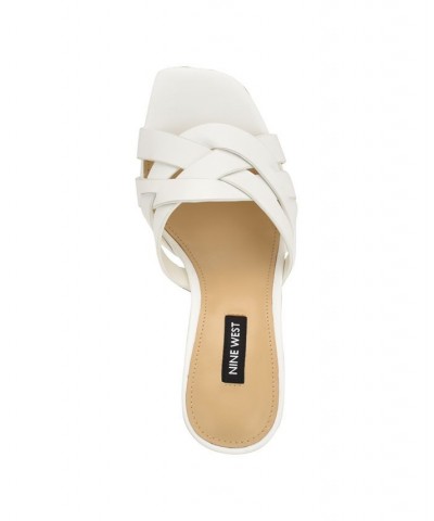 Women's Linette Slip-on Heeled Slide Sandals White $46.20 Shoes