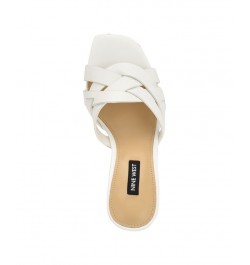 Women's Linette Slip-on Heeled Slide Sandals White $46.20 Shoes