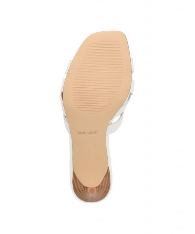 Women's Linette Slip-on Heeled Slide Sandals White $46.20 Shoes