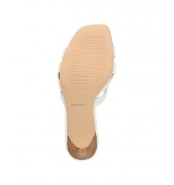 Women's Linette Slip-on Heeled Slide Sandals White $46.20 Shoes