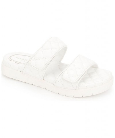 Women's Reeves Quilted Two Band Flat Sandals White $43.35 Shoes