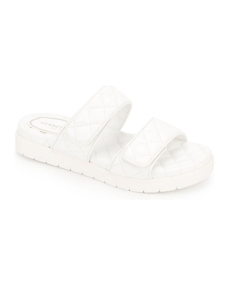 Women's Reeves Quilted Two Band Flat Sandals White $43.35 Shoes