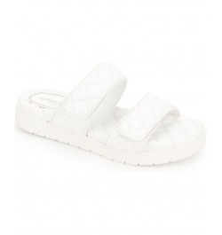 Women's Reeves Quilted Two Band Flat Sandals White $43.35 Shoes