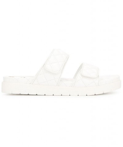 Women's Reeves Quilted Two Band Flat Sandals White $43.35 Shoes