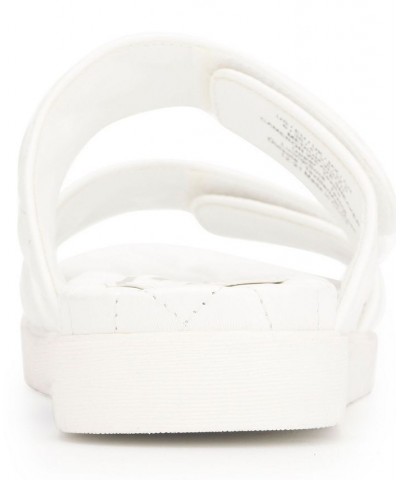 Women's Reeves Quilted Two Band Flat Sandals White $43.35 Shoes