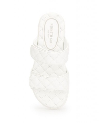 Women's Reeves Quilted Two Band Flat Sandals White $43.35 Shoes