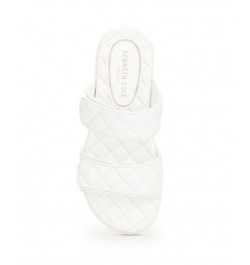 Women's Reeves Quilted Two Band Flat Sandals White $43.35 Shoes