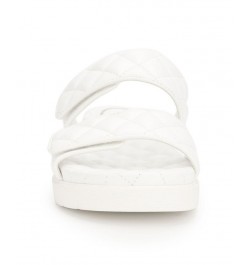 Women's Reeves Quilted Two Band Flat Sandals White $43.35 Shoes