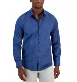 Men's Modern Classic-Fit Stretch Dot Dobby Button-Down Shirt Blue $19.19 Shirts