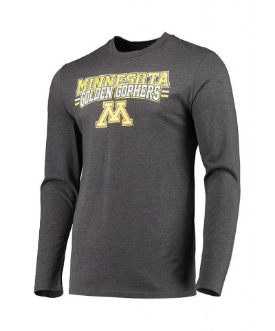 Men's Maroon, Heathered Charcoal Minnesota Golden Gophers Meter Long Sleeve T-shirt and Pants Sleep Set $36.80 Pajama