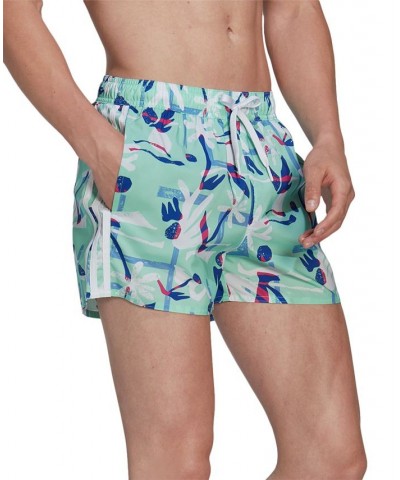 Men's Seasonal Floral Classics Very Short 3" Swim Shorts Green $24.09 Swimsuits