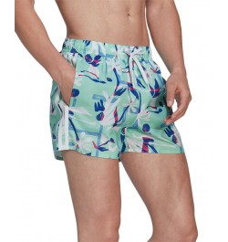 Men's Seasonal Floral Classics Very Short 3" Swim Shorts Green $24.09 Swimsuits