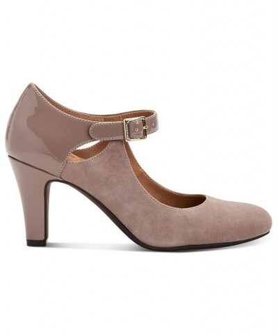 Velmah Memory Foam Mary Jane Pumps Tan/Beige $40.28 Shoes