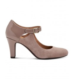 Velmah Memory Foam Mary Jane Pumps Tan/Beige $40.28 Shoes