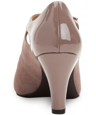 Velmah Memory Foam Mary Jane Pumps Tan/Beige $40.28 Shoes