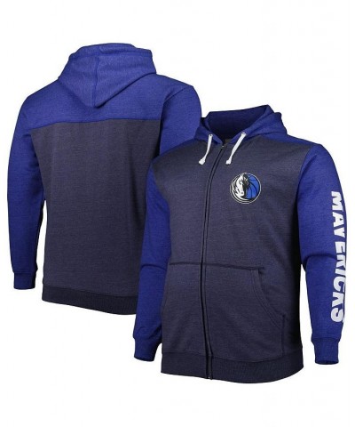 Men's Branded Navy, Royal Dallas Mavericks Big and Tall Down and Distance Full-Zip Hoodie $31.68 Sweatshirt