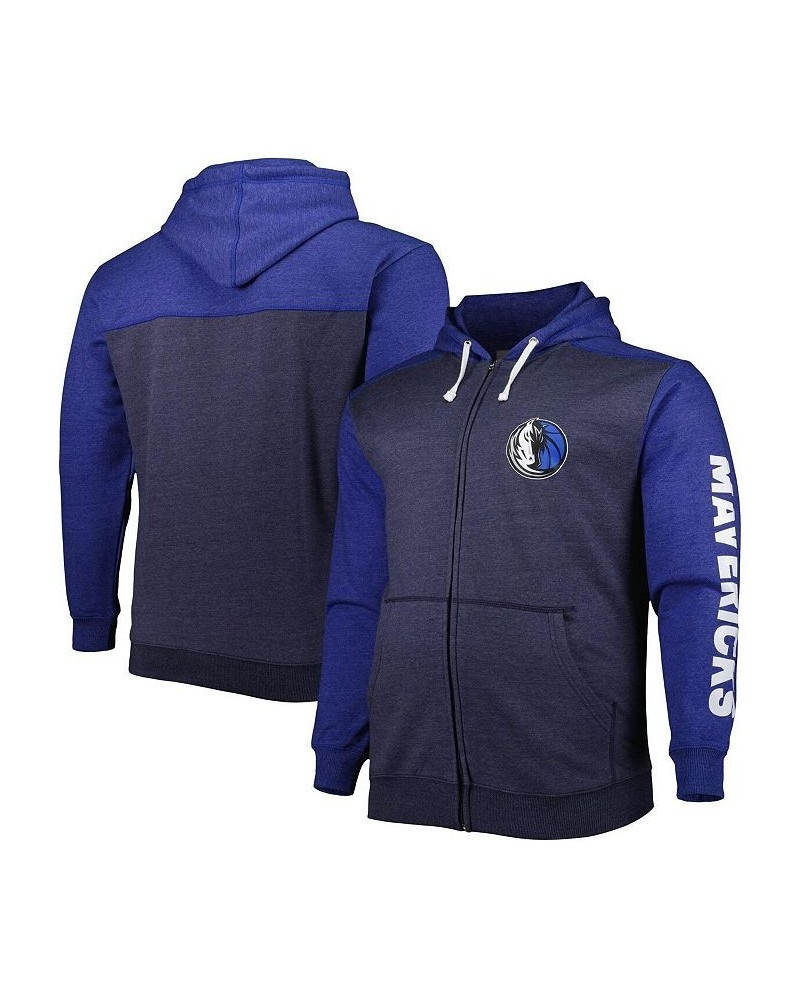 Men's Branded Navy, Royal Dallas Mavericks Big and Tall Down and Distance Full-Zip Hoodie $31.68 Sweatshirt