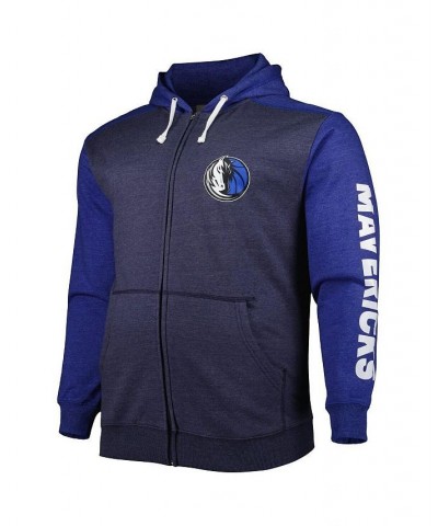 Men's Branded Navy, Royal Dallas Mavericks Big and Tall Down and Distance Full-Zip Hoodie $31.68 Sweatshirt