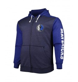 Men's Branded Navy, Royal Dallas Mavericks Big and Tall Down and Distance Full-Zip Hoodie $31.68 Sweatshirt