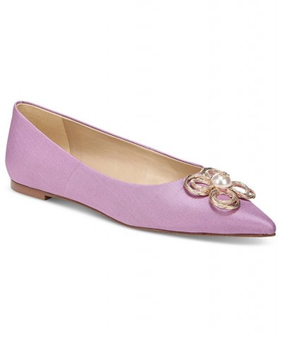 Women's Wanda Tour Pointed-Toe Flats Purple $65.60 Shoes