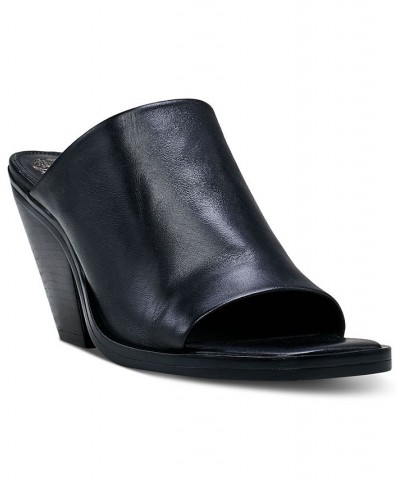 Sempela Slip-On Stacked Slide Sandals Black $39.60 Shoes