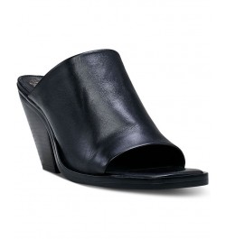 Sempela Slip-On Stacked Slide Sandals Black $39.60 Shoes