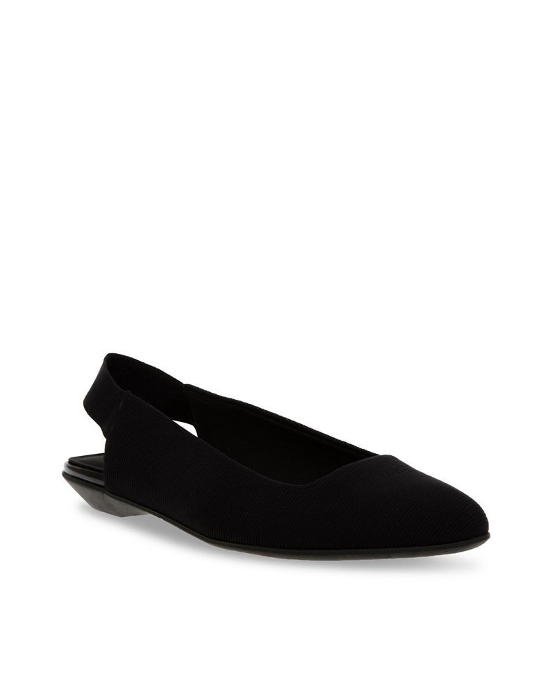 Women's Oaks Stretch Sling Back Flats Black $35.55 Shoes