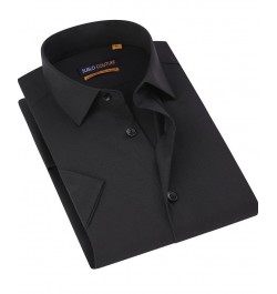 Men's Slim Fit Performance Short Sleeves Solid Button Down Shirt PD01 $18.14 Dress Shirts