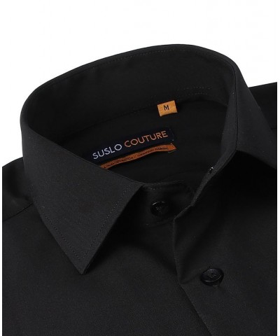 Men's Slim Fit Performance Short Sleeves Solid Button Down Shirt PD01 $18.14 Dress Shirts