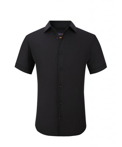 Men's Slim Fit Performance Short Sleeves Solid Button Down Shirt PD01 $18.14 Dress Shirts