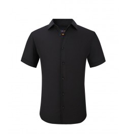 Men's Slim Fit Performance Short Sleeves Solid Button Down Shirt PD01 $18.14 Dress Shirts