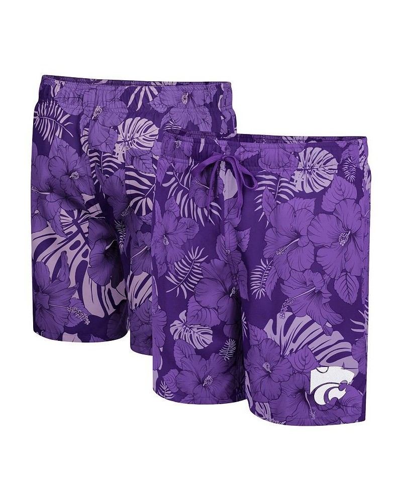 Men's Purple Kansas State Wildcats The Dude Swim Shorts $31.85 Swimsuits