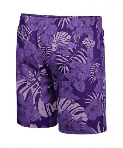 Men's Purple Kansas State Wildcats The Dude Swim Shorts $31.85 Swimsuits